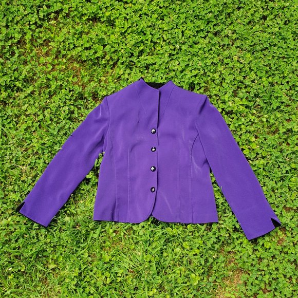 Miss Dorby Petite Women's Purple Blazer - Picture 2 of 6
